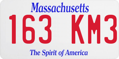 MA license plate 163KM3