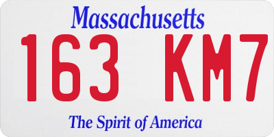 MA license plate 163KM7