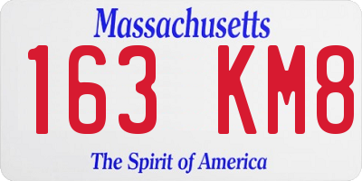 MA license plate 163KM8