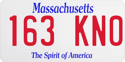 MA license plate 163KN0