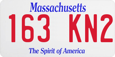 MA license plate 163KN2