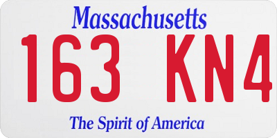 MA license plate 163KN4