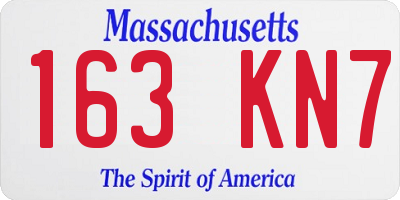 MA license plate 163KN7