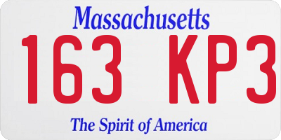 MA license plate 163KP3