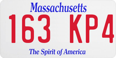 MA license plate 163KP4