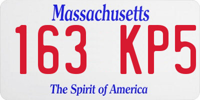 MA license plate 163KP5