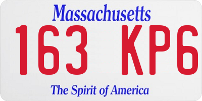 MA license plate 163KP6