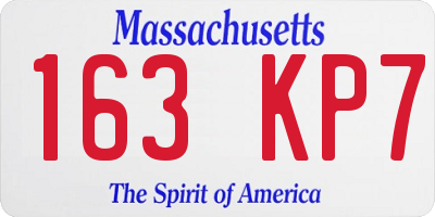 MA license plate 163KP7