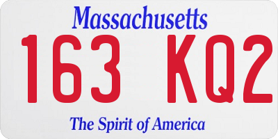 MA license plate 163KQ2