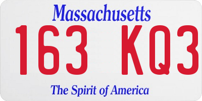 MA license plate 163KQ3