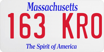 MA license plate 163KR0