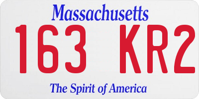 MA license plate 163KR2