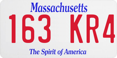 MA license plate 163KR4