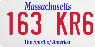 MA license plate 163KR6