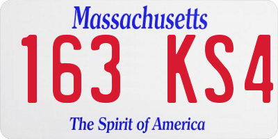 MA license plate 163KS4