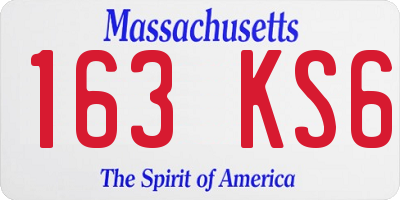 MA license plate 163KS6