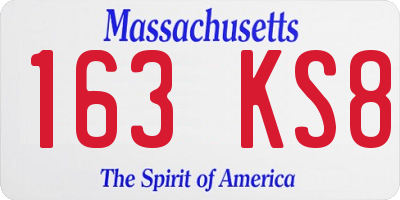 MA license plate 163KS8