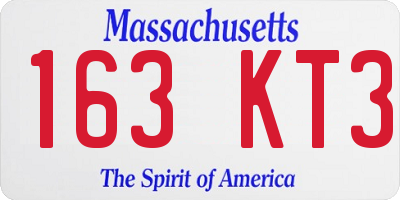 MA license plate 163KT3