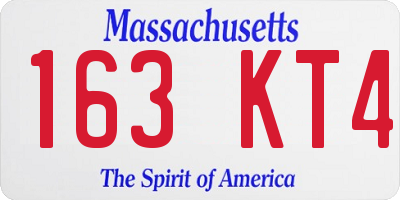 MA license plate 163KT4