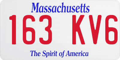 MA license plate 163KV6