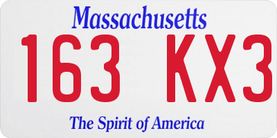 MA license plate 163KX3