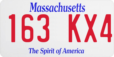 MA license plate 163KX4