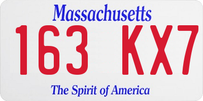 MA license plate 163KX7