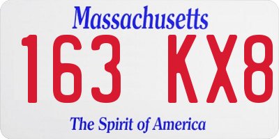 MA license plate 163KX8