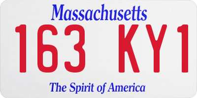 MA license plate 163KY1