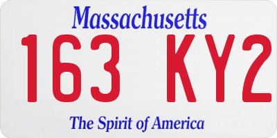 MA license plate 163KY2