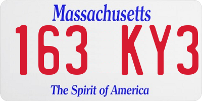 MA license plate 163KY3