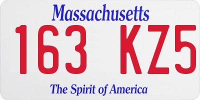 MA license plate 163KZ5