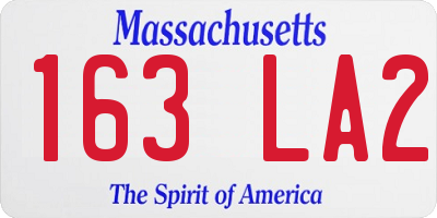 MA license plate 163LA2