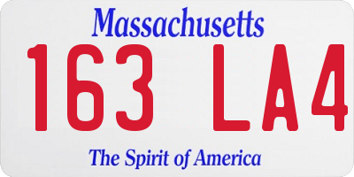MA license plate 163LA4