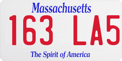 MA license plate 163LA5