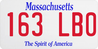 MA license plate 163LB0