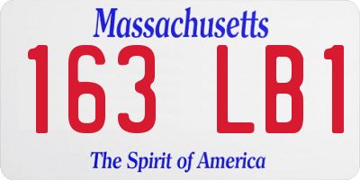 MA license plate 163LB1