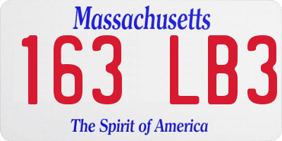 MA license plate 163LB3