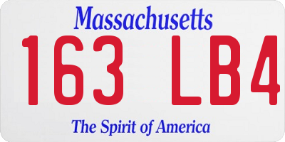 MA license plate 163LB4