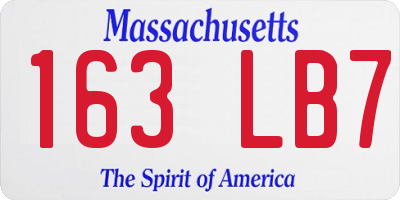 MA license plate 163LB7