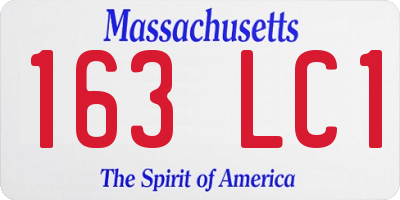 MA license plate 163LC1
