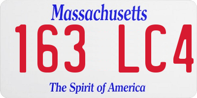 MA license plate 163LC4