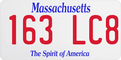 MA license plate 163LC8