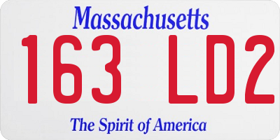 MA license plate 163LD2