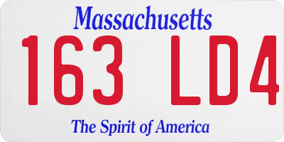 MA license plate 163LD4