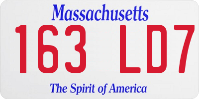 MA license plate 163LD7