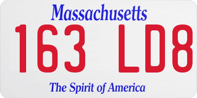 MA license plate 163LD8