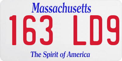 MA license plate 163LD9