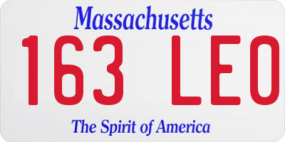 MA license plate 163LE0