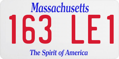 MA license plate 163LE1